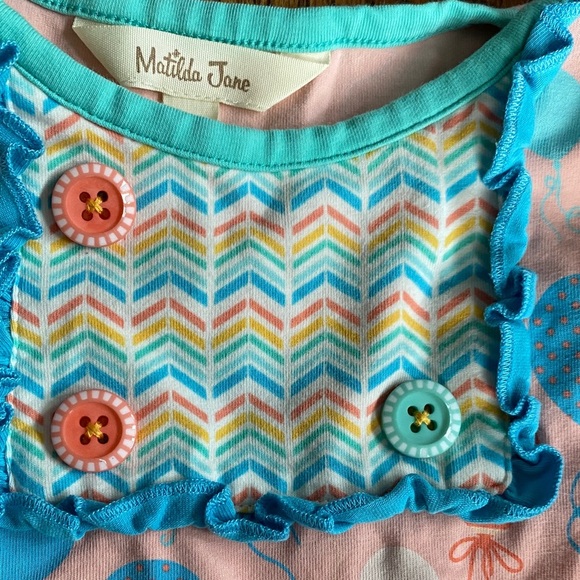 Matilda Jane Dream Chasers balloon dress, size 8. Missing one button, great cond - Picture 12 of 12